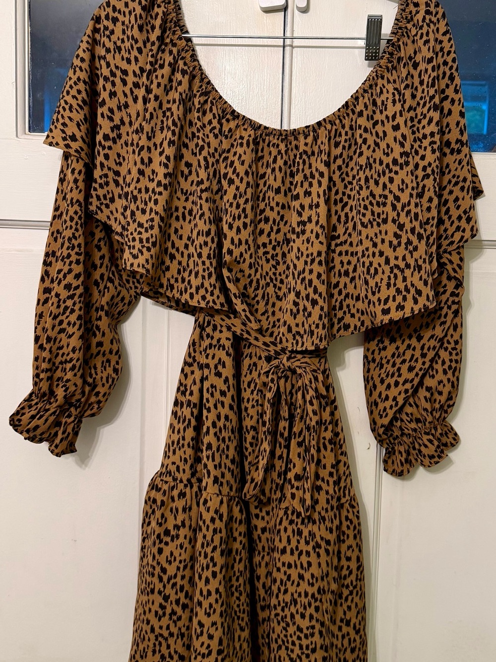 SHEIN Curve Leopard Print Maxi Dress - Brown & Black